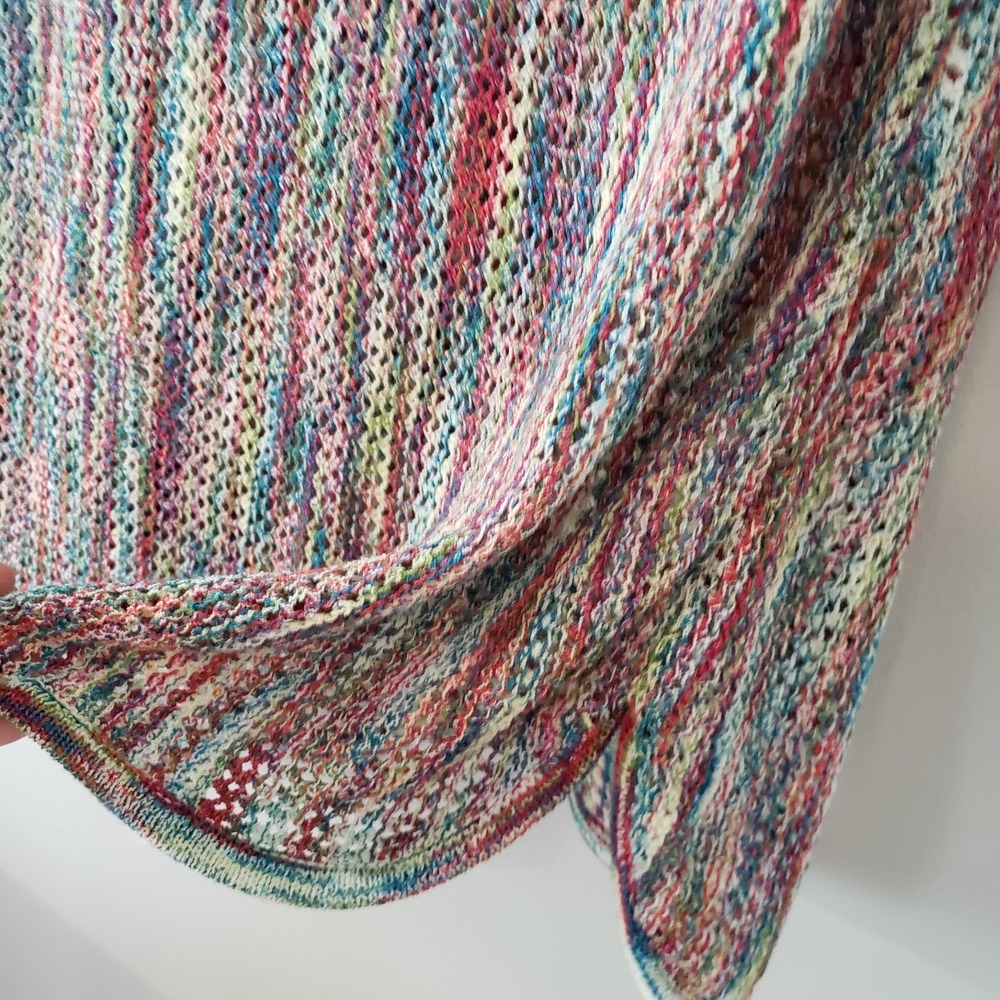 CJ Banks Open Knit Sweater Tunic Top SZ 1X Festival Boho Hippie Rainbow Cover Up - Picture 5 of 8